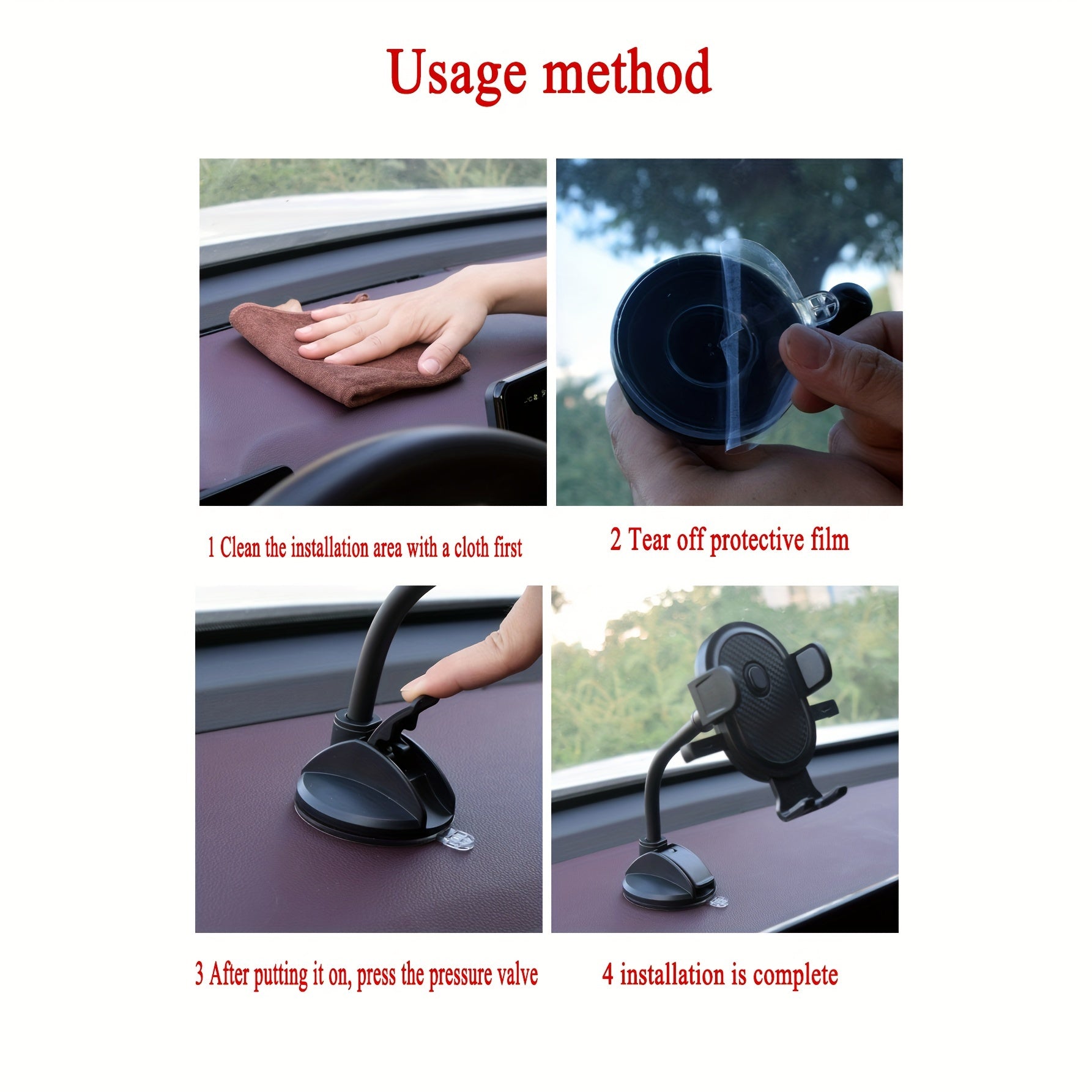 Car Dashboard Phone Holder 360° Rotatable Adjustable Car Navigation Mount