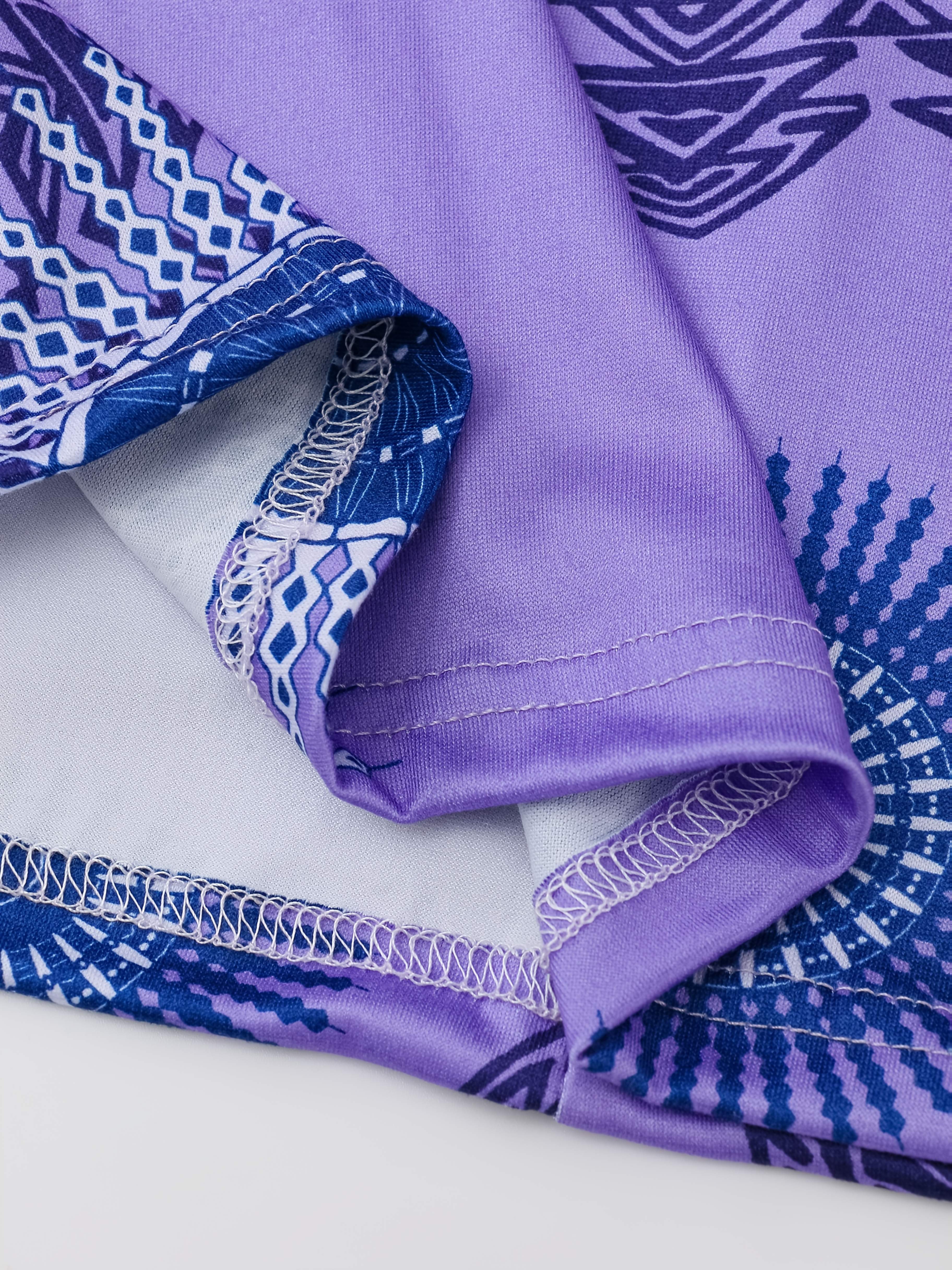 Plus Size Women's Sleeveless Nightgown Blue Purple Paisley Lounge Sleepwear