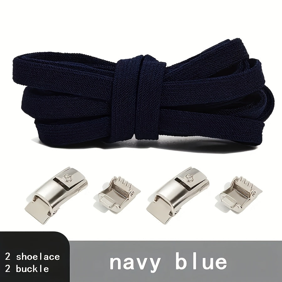 Unisex Spandex No-Tie Elastic Shoelaces Quick-Release Athletic Shoe Laces