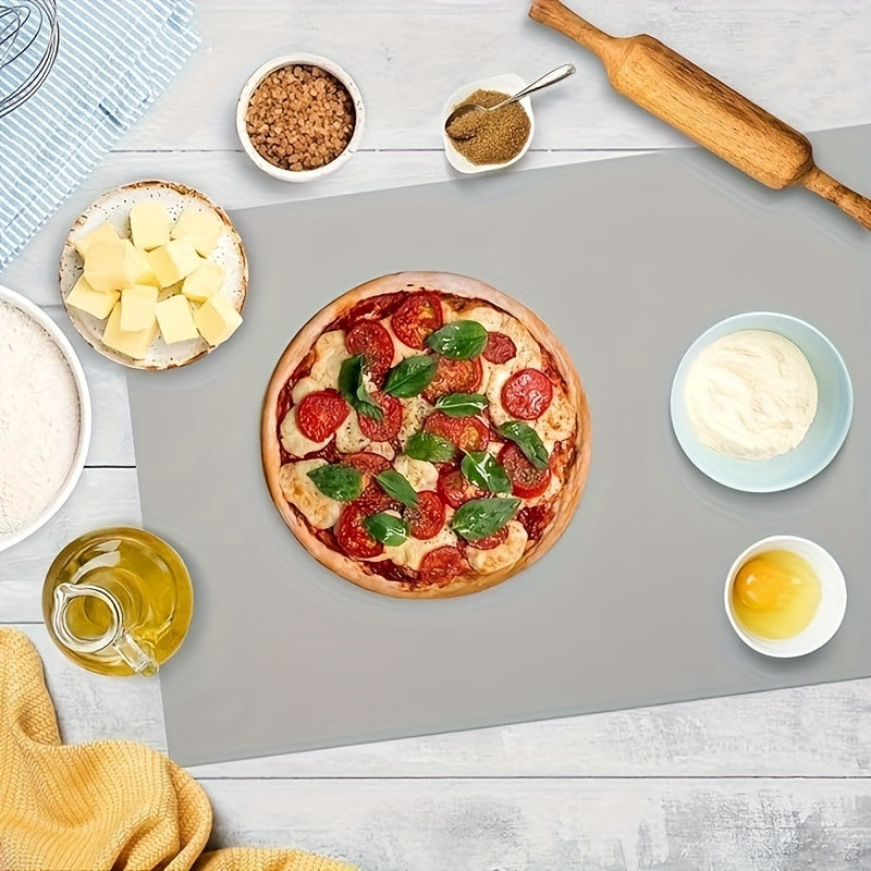 Kulrang issiqqa chidamli silikondan yasalgan oshxona mato, non yopishmaydigan himoya padini pishirish, xamir, hunarmandchilik uchun - chizishdan himoyalangan, suv o'tkazmaydigan, 1 dona