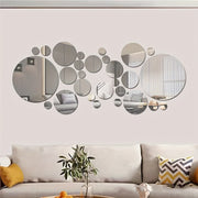 33pcs 3D Acrylic Mirror Wall Stickers Removable Self-Adhesive Home Decor