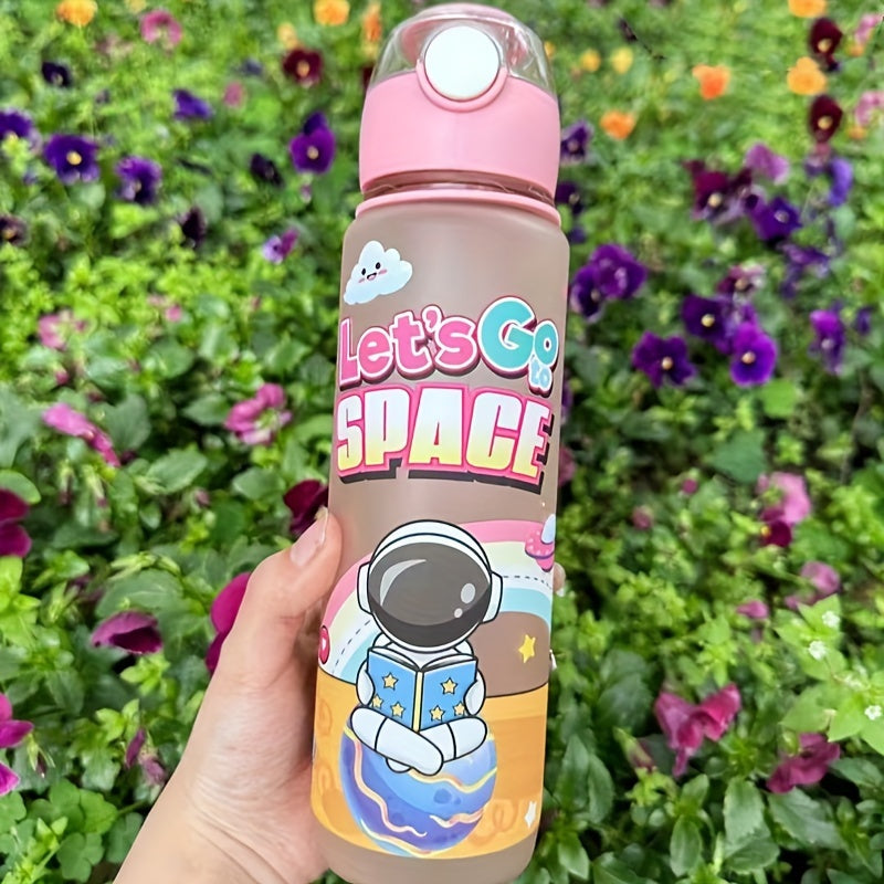 Leak-Proof Space-Themed 700ml BPA-Free High-Temperature Resistant Water Bottle for Outdoor Activities
