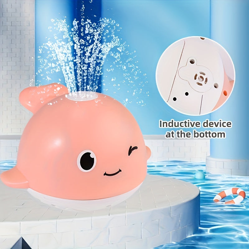 Electric Light Sensing Water Spraying Whale Bath Toy for Children