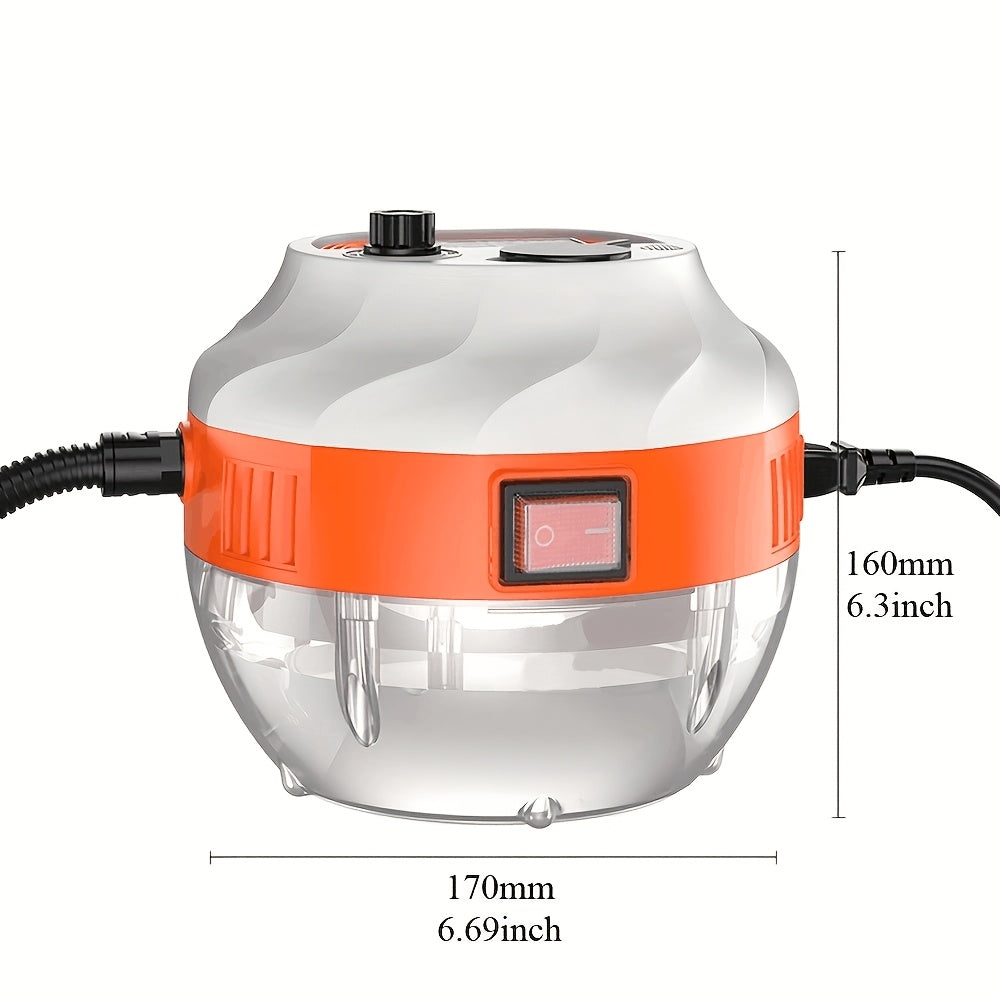 Portativ qo'l bilan ishlatiladigan bug' tozalagich, yuqori haroratli bosim ostidagi bug' bilan tozalash uchun mo'ljallangan cho'tka boshli, oshxona mebellari va hammomlar uchun ideal.