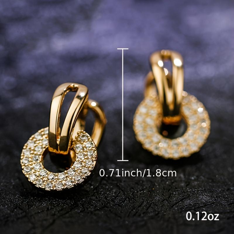 Women's Round Zirconia Earrings with Designer Style