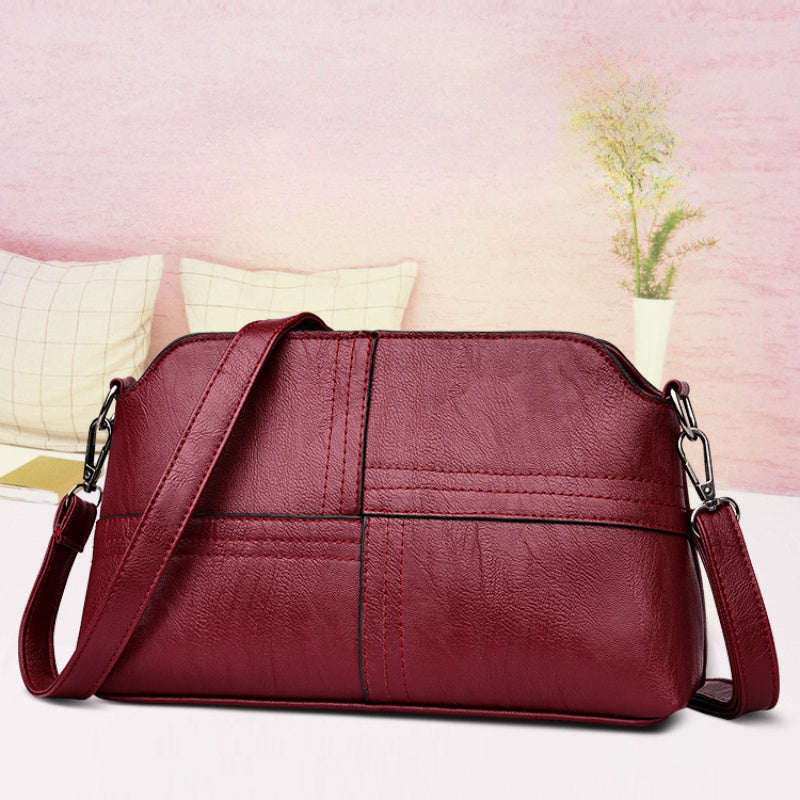 Women's Black PU Crossbody Bag with Wallet Feature