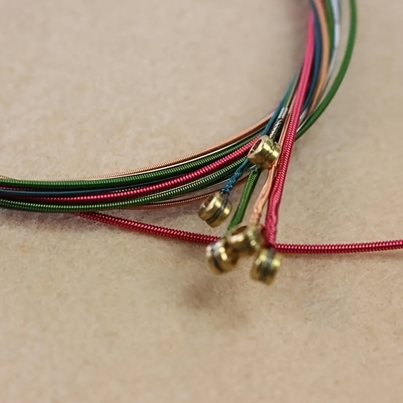 6 Pack Rainbow Guitar Strings for Acoustic and Classic Guitars