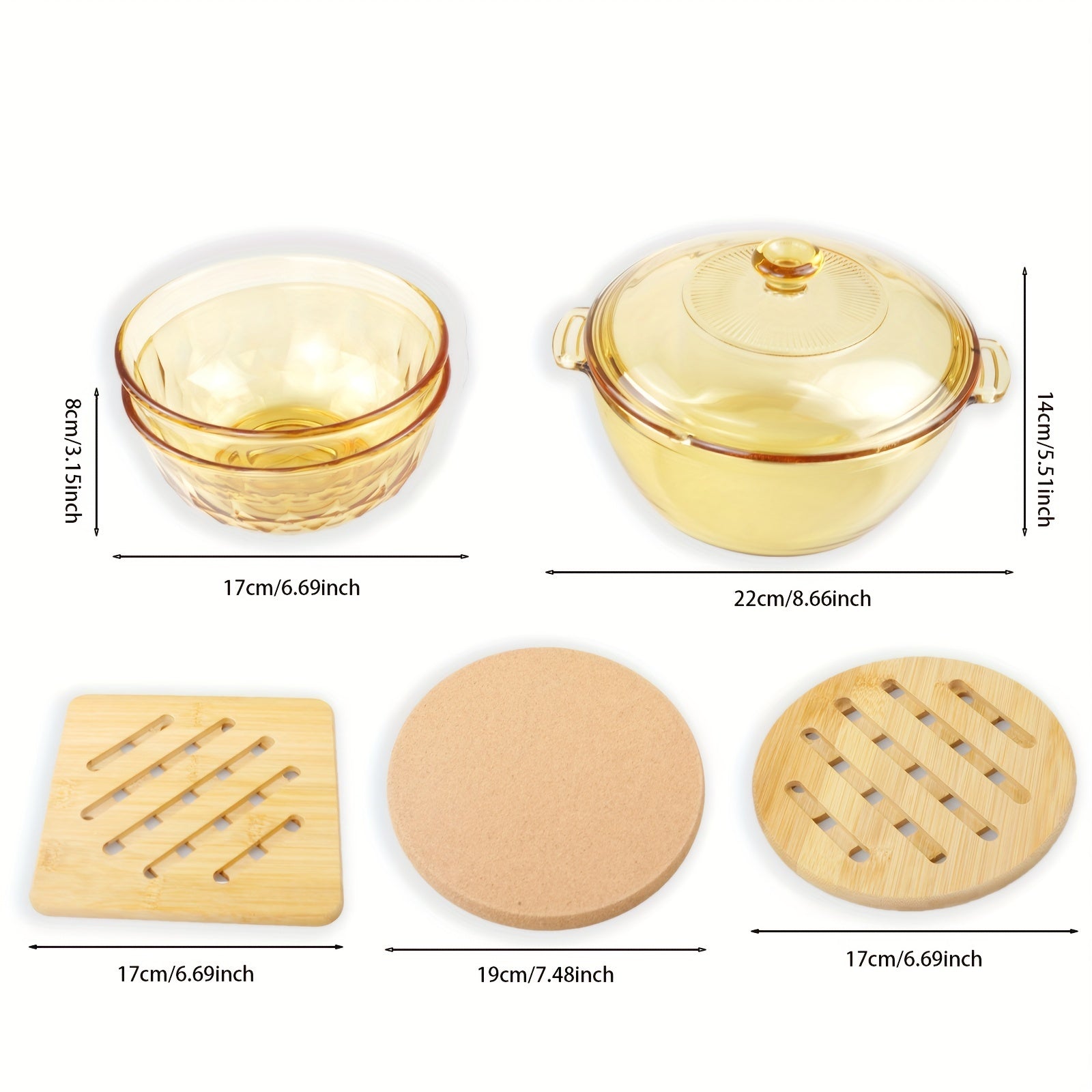 Shisha Qozon To'plami Qopqoq bilan - 1.5L Yuqori Haroratga Bardoshli Sho'rva Qozoni, Qovurma Qozoni, Ikkita Xizmat Qozoni va Isiga Bardoshli Matni o'z ichiga oladi - Naqssiz Dizayn, Sho'rva va Sut Pishirish uchun Mukammal