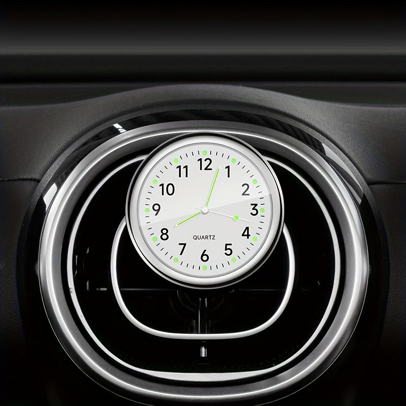Luxury Car Dashboard Clock Glow-in-the-Dark Analog Mini Quartz Timepiece for High-End Vehicles