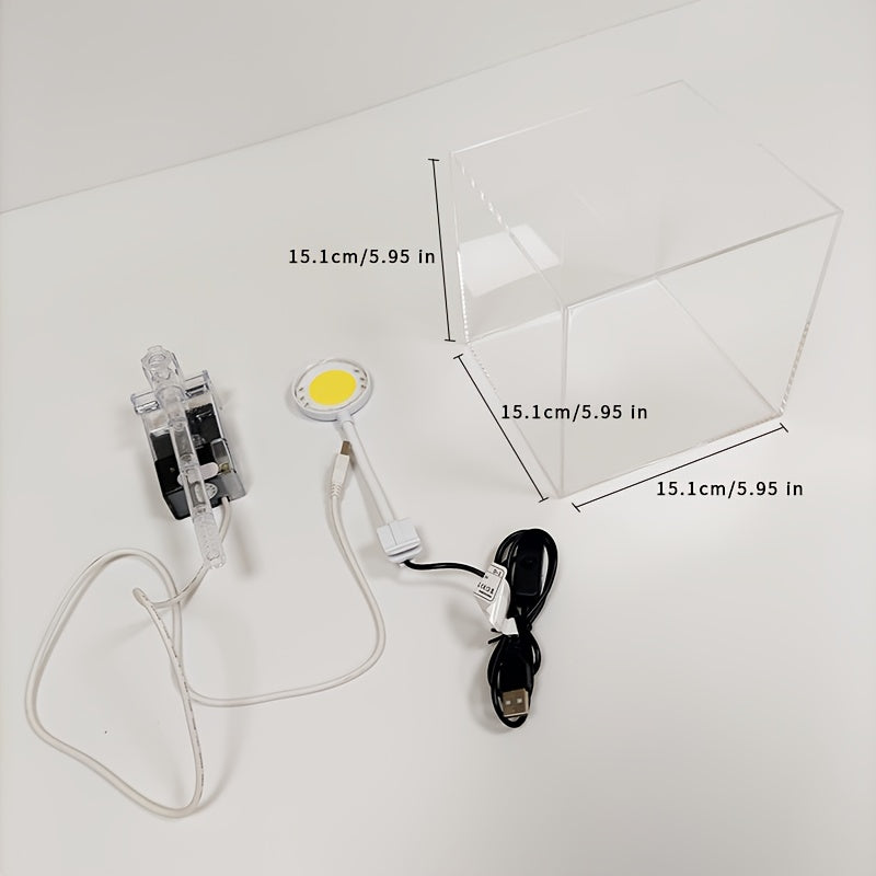 Small Acrylic Fish Tank with USB Power and Filtration for Indoor Decoration