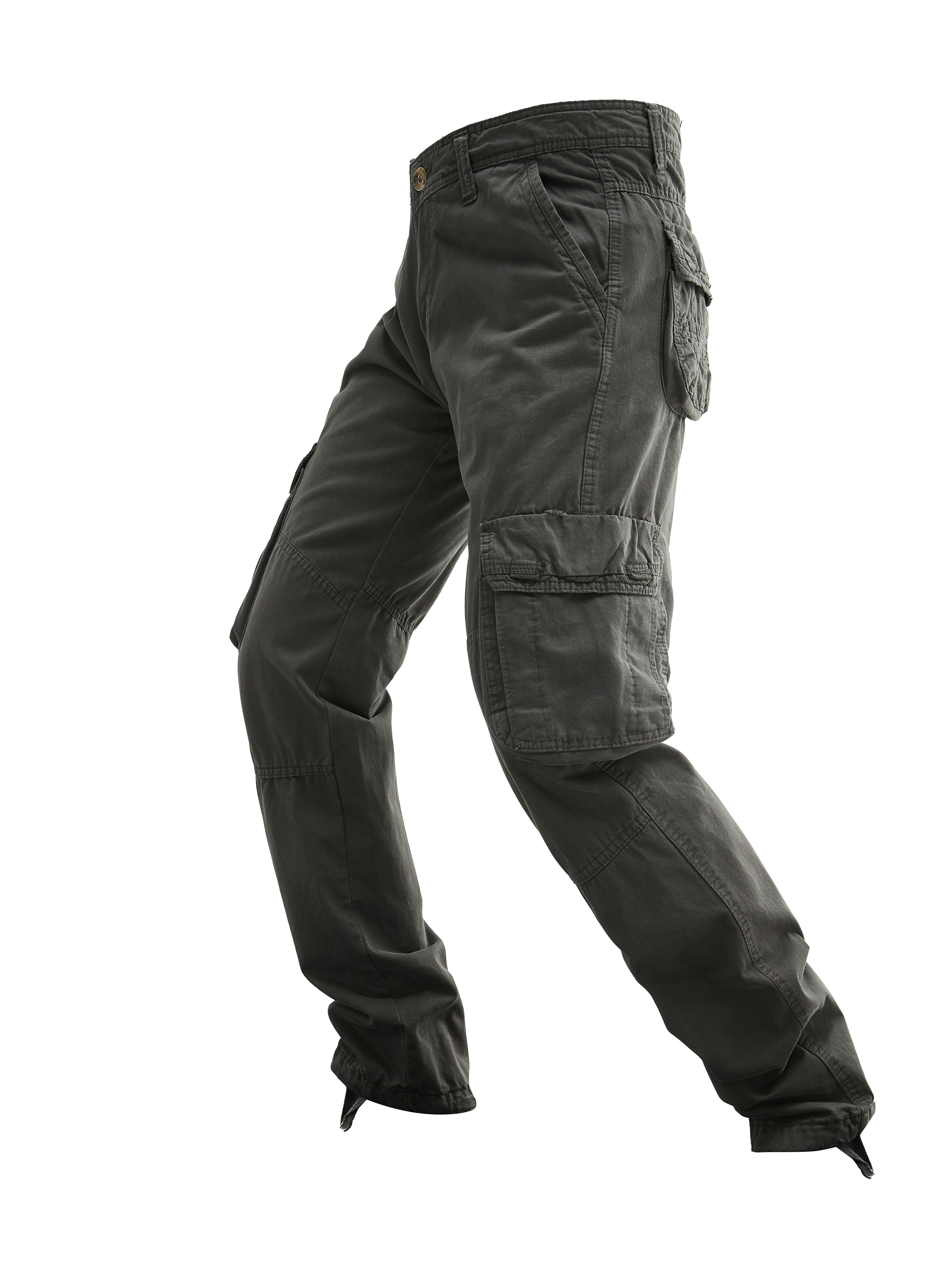 Men's Cotton Cargo Pants with Multiple Pockets Streetwear Style for Spring Autumn