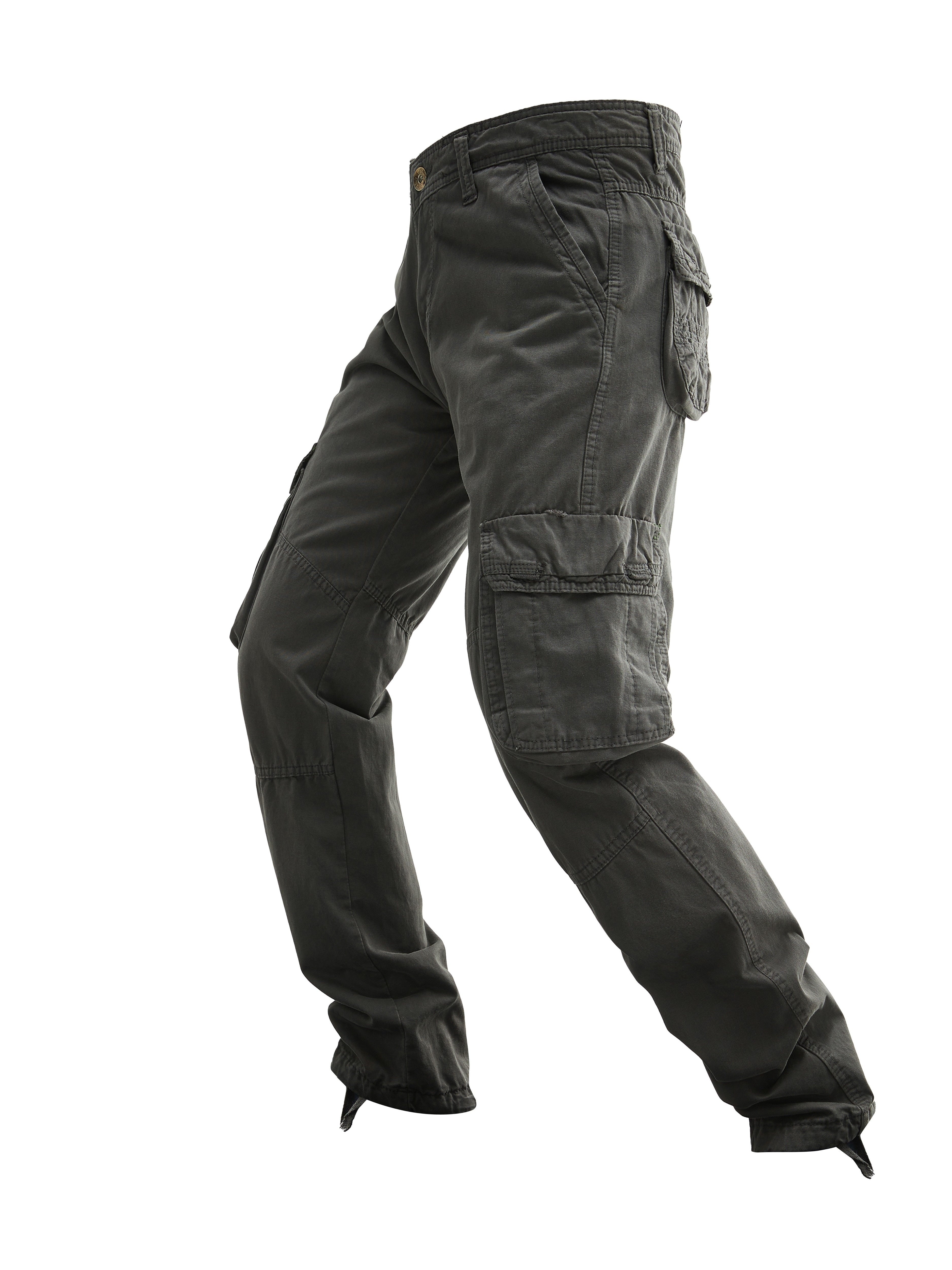 Men's Cotton Cargo Pants with Multiple Pockets Streetwear Style for Spring Autumn