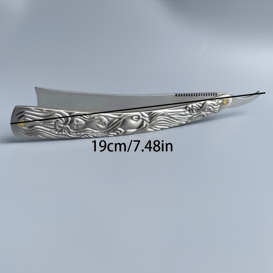 Men Stainless Steel Straight Edge Razor for Home and Salon Use