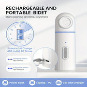 Portable Rechargeable Travel Bidet Sprayer with Dual-Speed Settings and Accessories