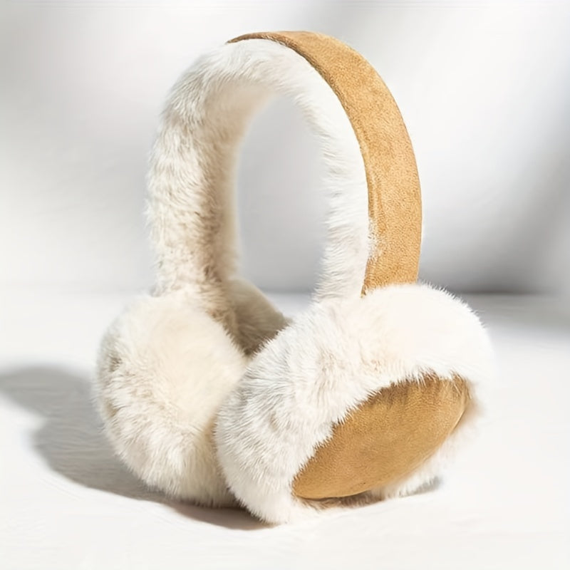 Women's Knit Earmuffs with Suede Plush Lining, Cold Resistant, Washable