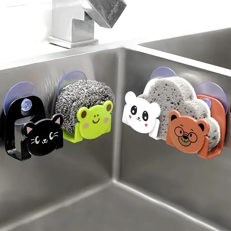 Cartoon Kitchen Sponge Holder Wall Mount Organizer for Sponges and Cloths