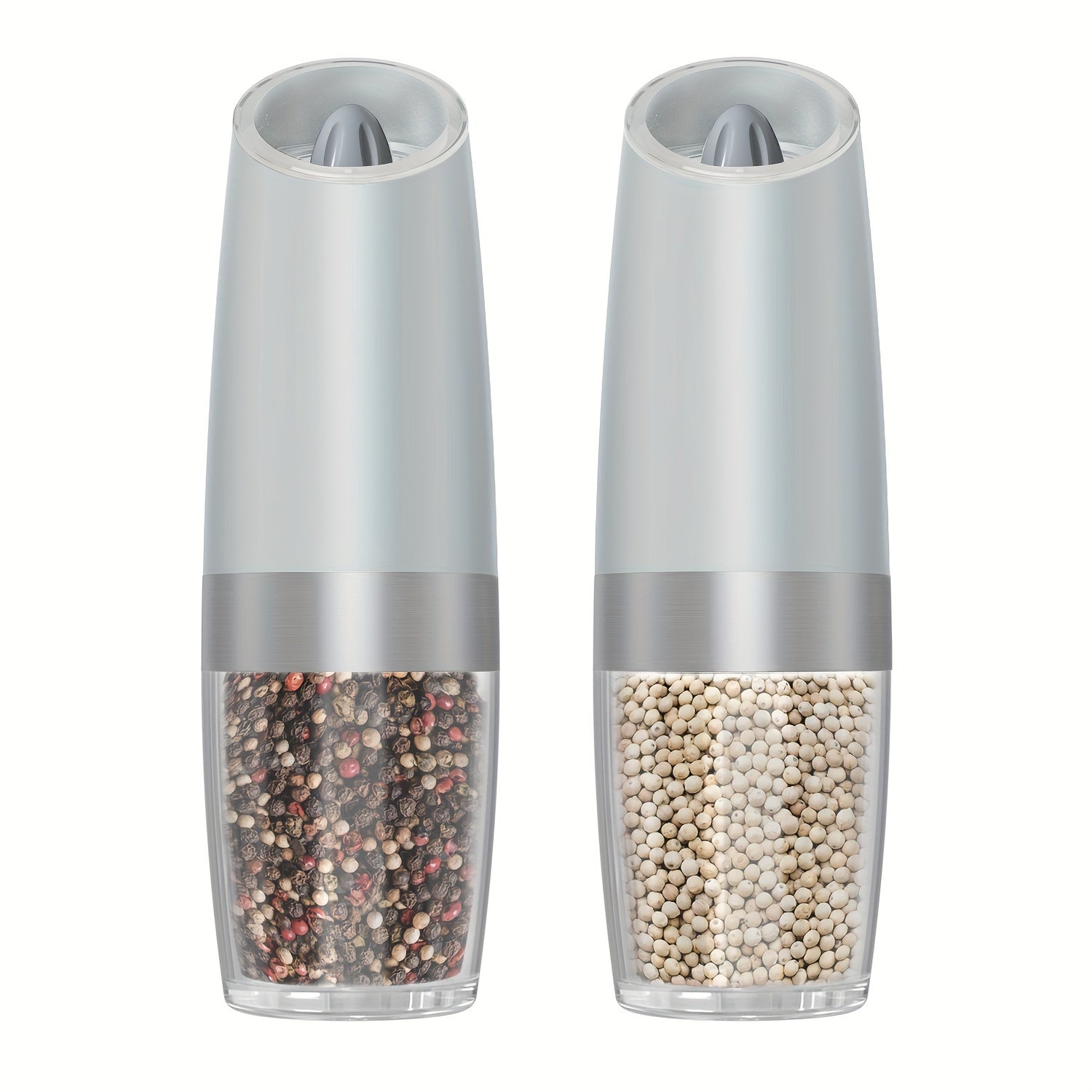 Electric Salt and Pepper Grinder Set with Adjustable Coarseness and LED Light