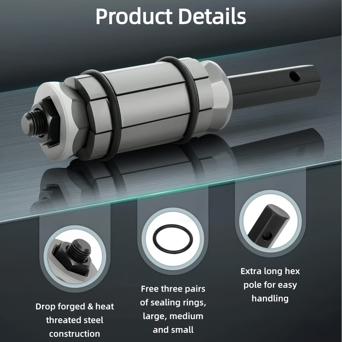 3pcs Exhaust Pipe Expander Kit for Vehicles and Trucks, 1/8'' to 3-1/2'' Size