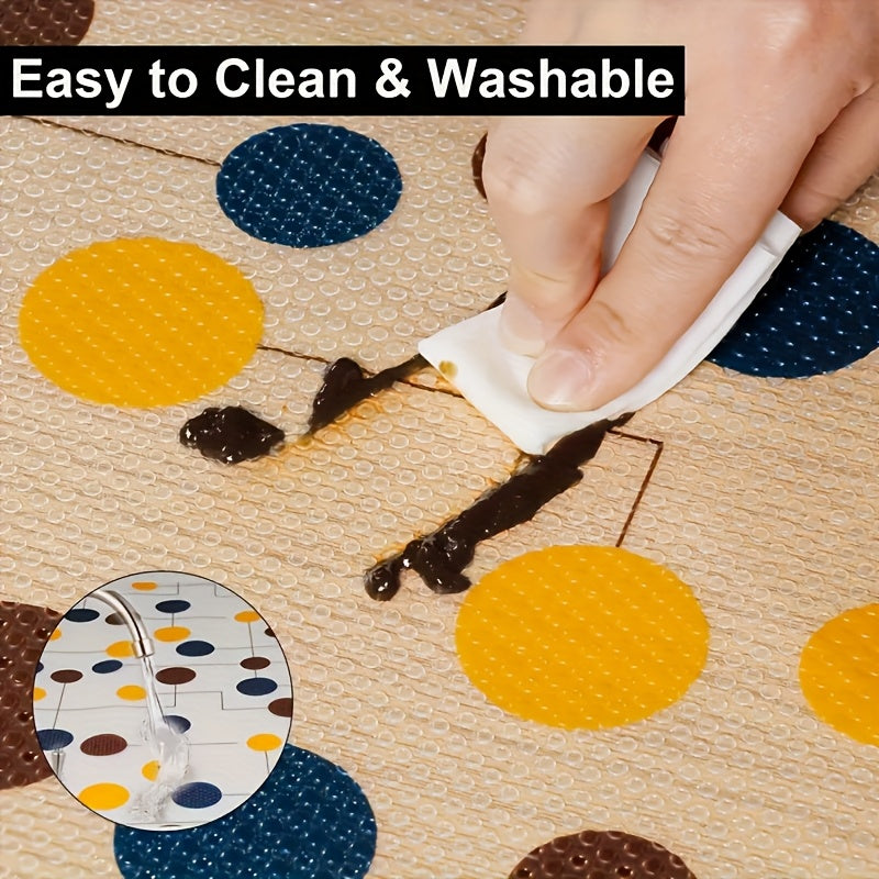 Reutilizables forros de estantes de plástico para refrigerador con lunares, sin adhesivo, libres de BPA, fáciles de limpiar