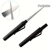 Piedra de afilado de diamante portátil con varilla retráctil para anzuelos de pesca, cuchillos, hojas, caza y pesca al aire libre