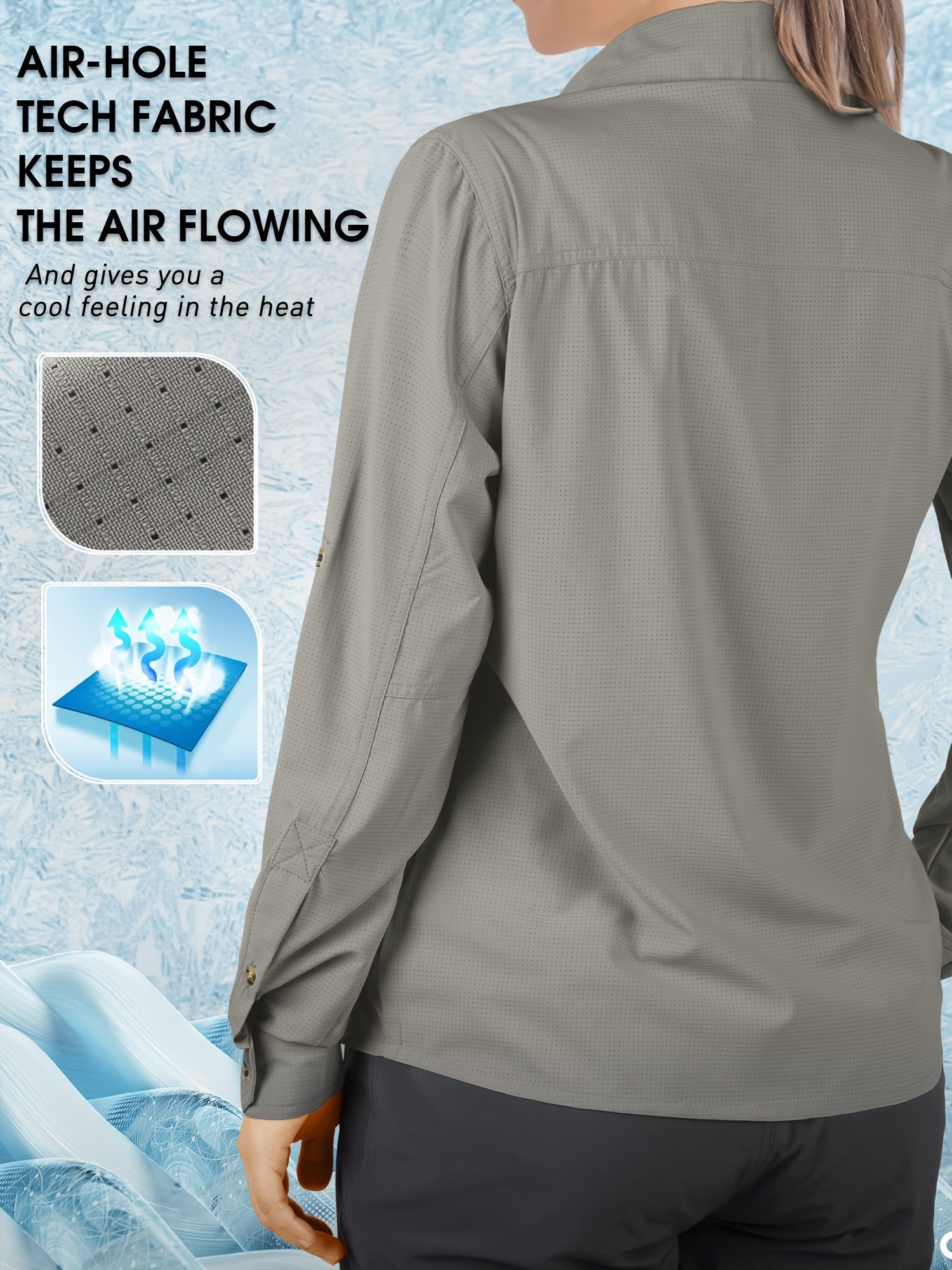 Women's Quick Dry Long Sleeve Shirt for Hiking Travel Plus Size