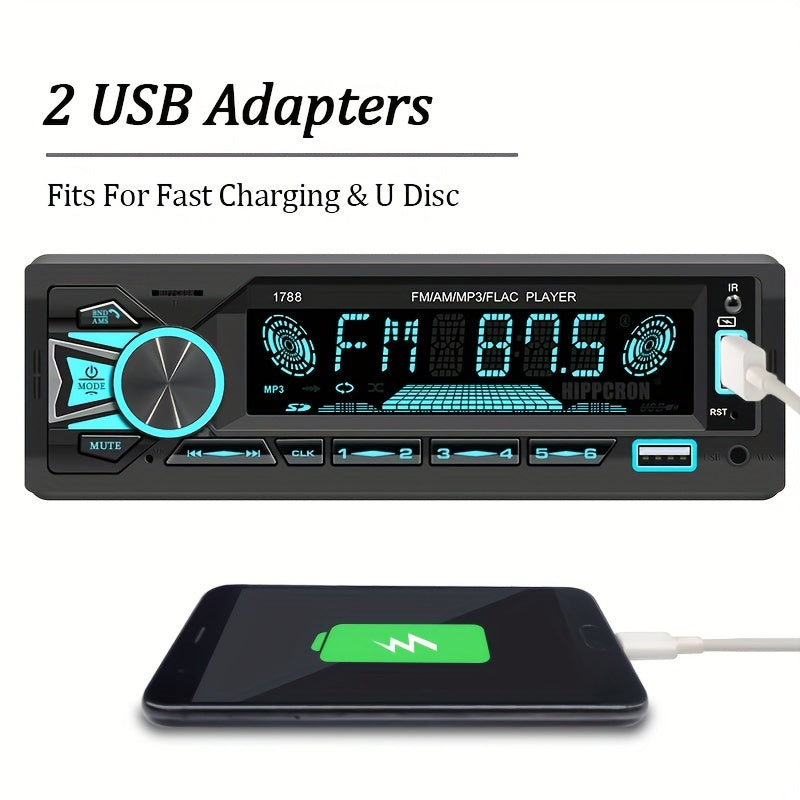 1Din Car Stereo MP3 Player 4 Inch Screen FM Receiver AUX USB TF Input