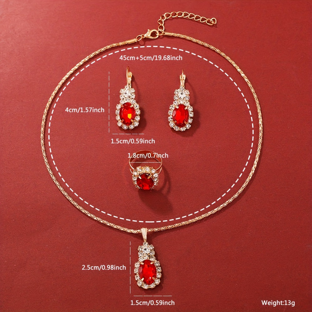 Ladies' Casual Quartz Watch Set with Diamond Jewelry for Daily Wear and Special Occasions