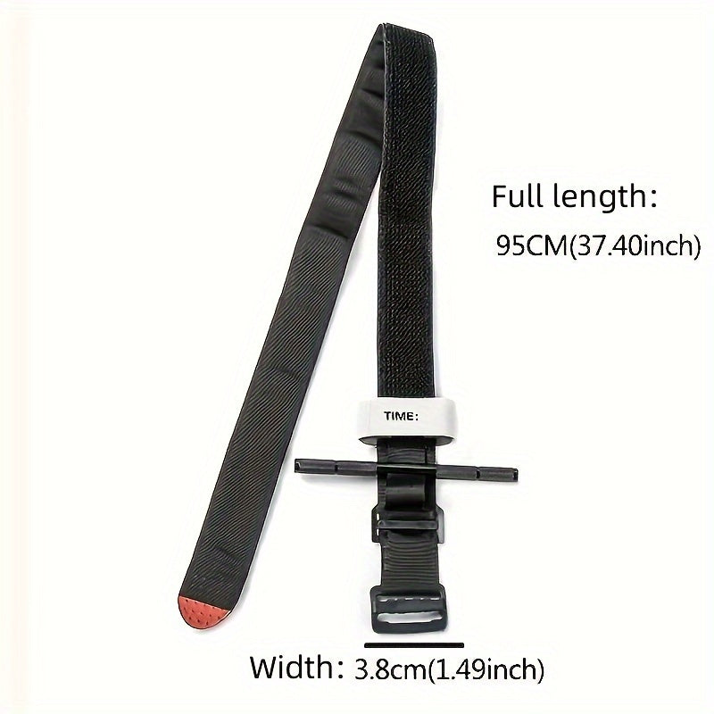 Qora Polyester taktik turniket to'plami, o'z-o'zini yopishtiradigan metall tokchali bilan