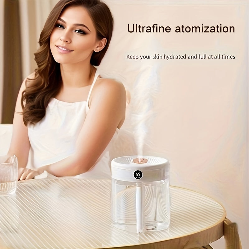 Large Capacity 2L USB Humidifier for Bedroom and Office Silent Night Light