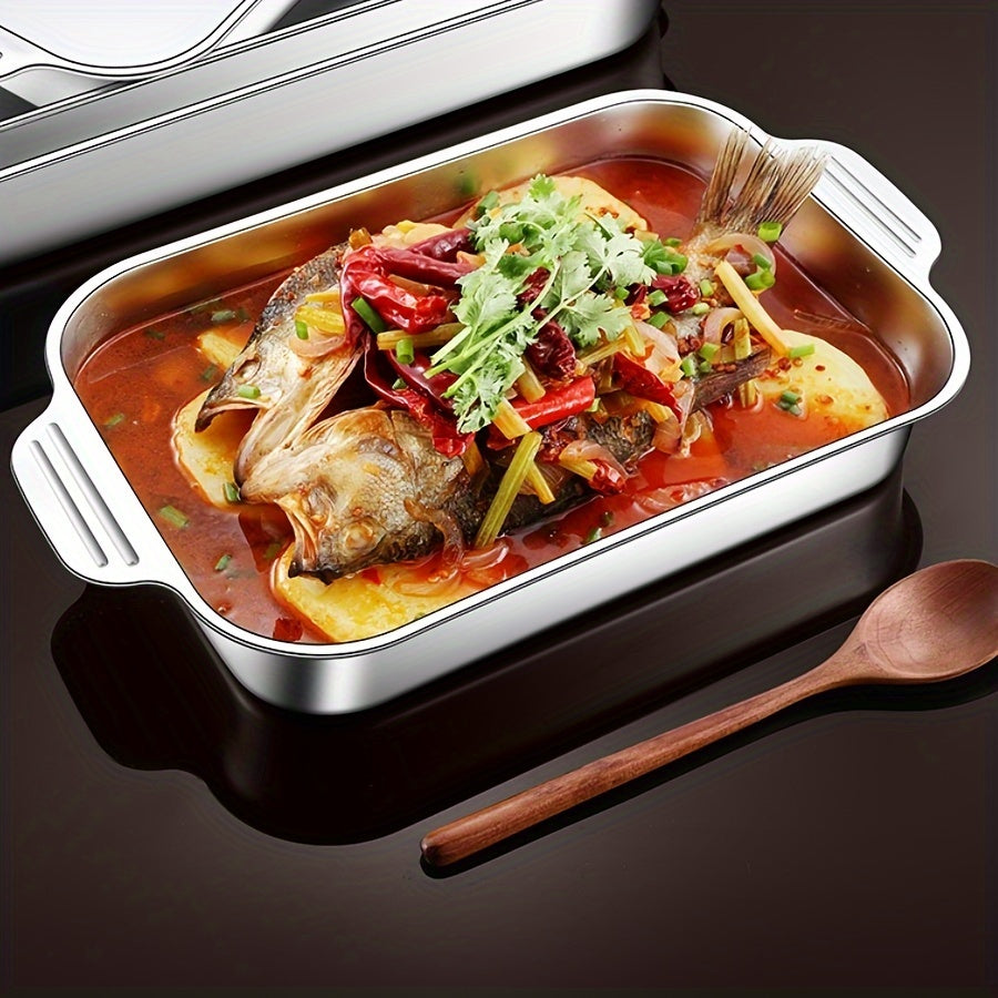 Stainless Steel Deep Baking Sheet for Oven Cooking and Baking