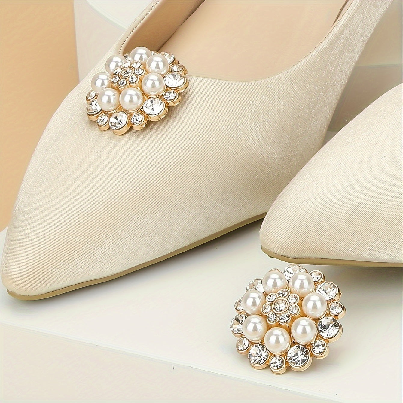 Women Rhinestone Shoe Buckles Detachable Shoe Clips for High Heels Accessory