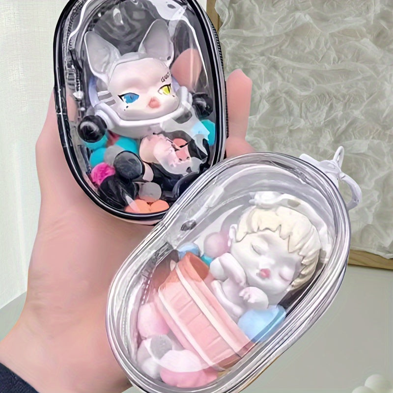 Multipurpose Storage Bag with Keychain for Cables, Headphones, Lipstick and Keys Travel Organizer Gift