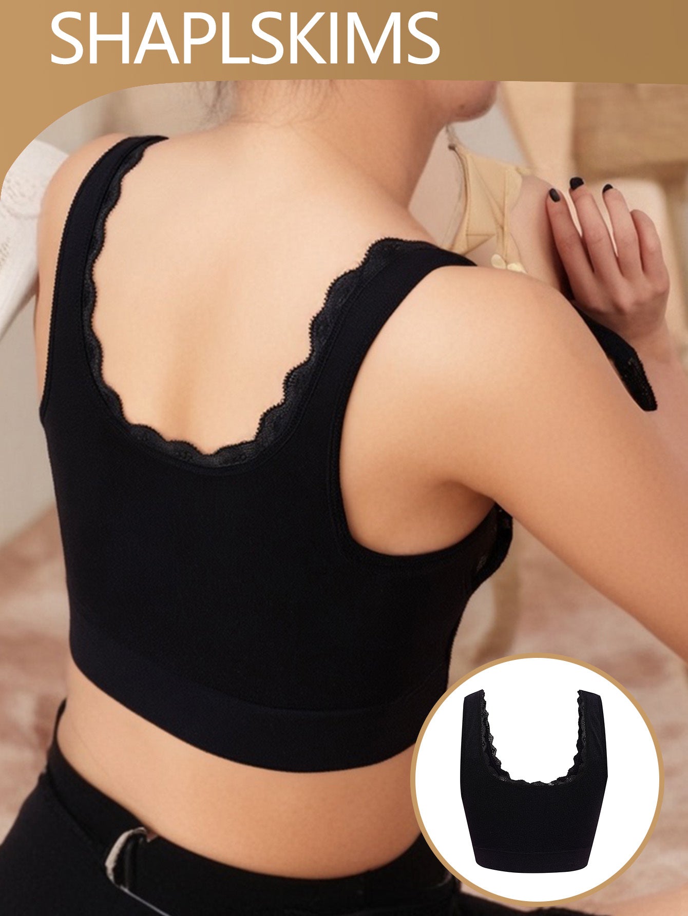 Plus Size Seamless Women’s Sports Bra Breathable Support Black White