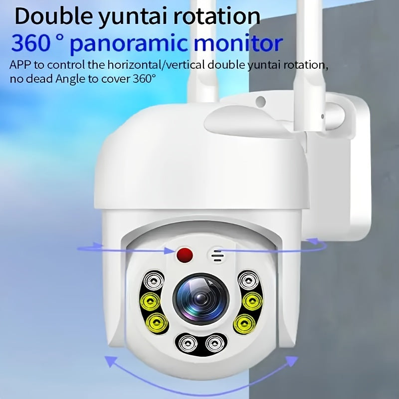 WiFi xavfsizlik kamerası, to'liq rangli kunduz va kechqurun ko'rish, AI harakatni aniqlash, ikki tomonlama audio, 360 gradusli panoramik uy monitoringi