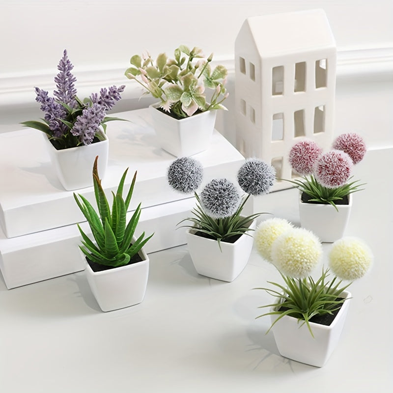 Set of 6 Artificial Plants for Indoor Decoration Nordic Style Office Desk Ornament