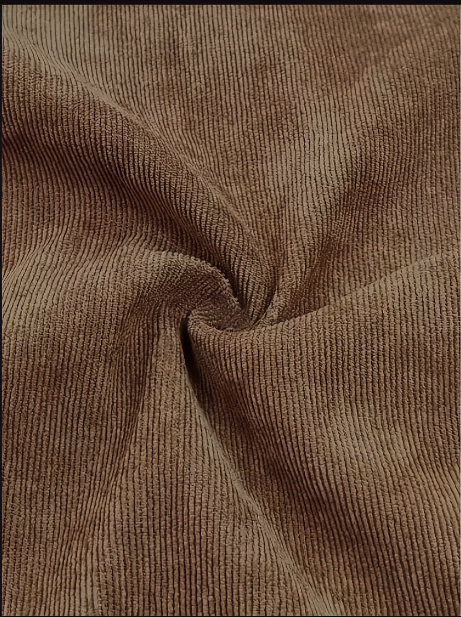 Men's Solid Color Corduroy Suit with Long Sleeve Shirt and Pants