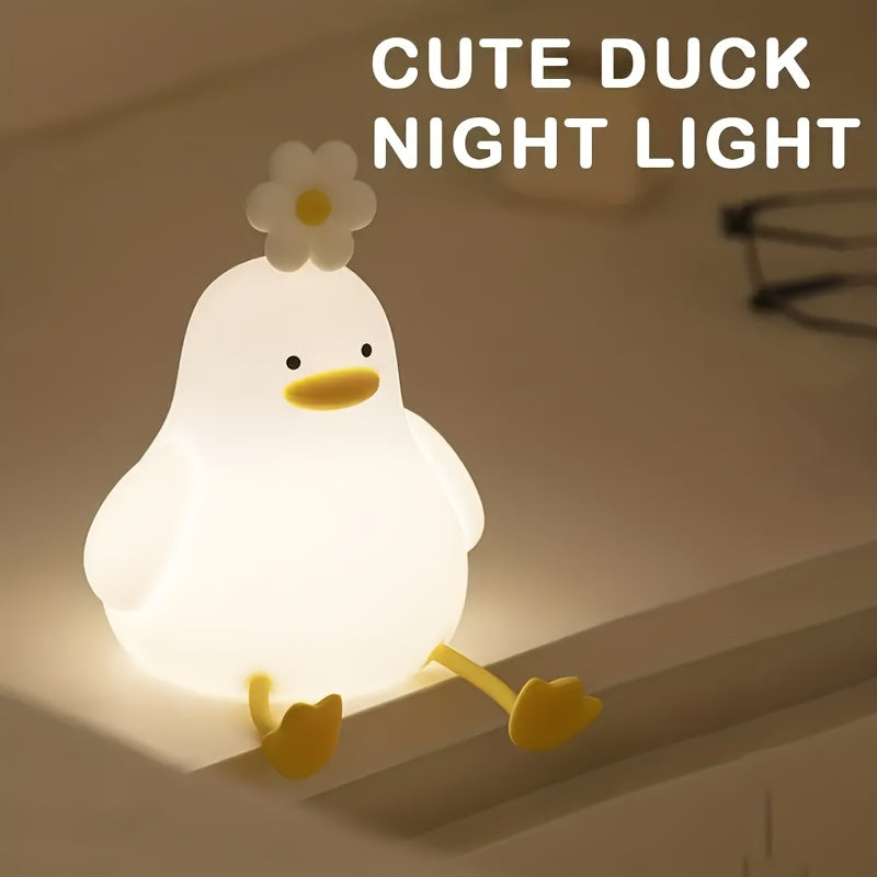 Flower Duck LED Night Light Rechargeable with Adjustable Brightness for Bedroom Relaxation