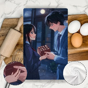 Juego de 2 toallas de cocina ultra suaves Anime Boy cabello negro traje azul regalo toallas de cocina absorbentes de chocolate