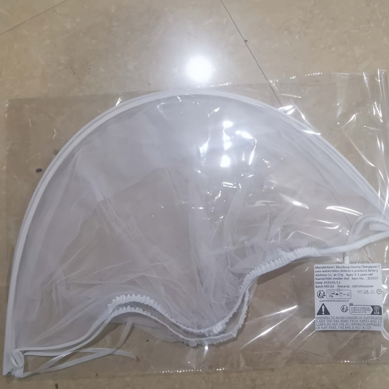 Breathable Mosquito Net for Strollers and Car Seats with Dual Zipper and Storage Bag in White Blue Plaid