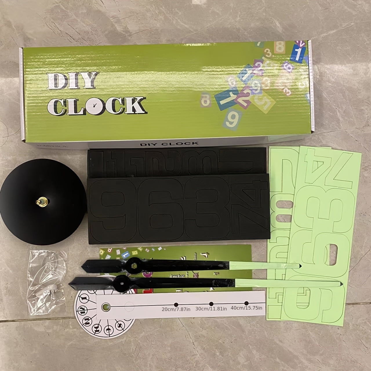 40cm Modern Digital Wall Clock Large Luminous Display Silent Acrylic Mirror Black Numbers for Living Room Bedroom