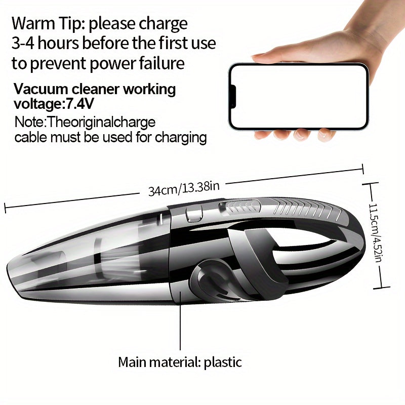 Uy va avtomobil uchun simsiz qoʻl yuvish qurilmasi, kuchli tortish kuchi bilan it tuklarini olib tashlash uchun aksessuarlar