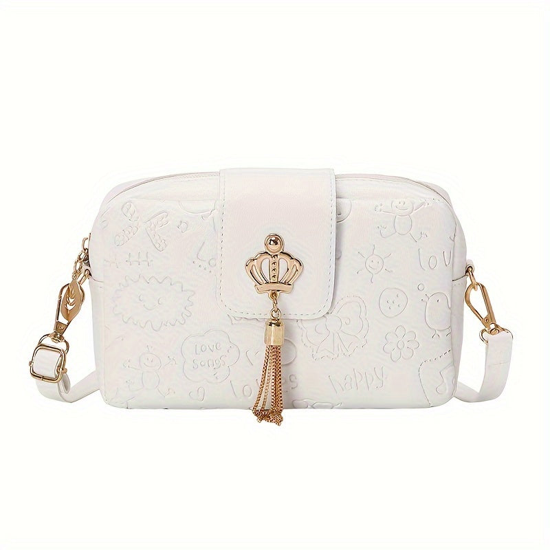 Yangi moda tendentsiyasi yuqori tuzilishga ega, to'qimachilik dizayni va nozik bosma bilan bezatilgan xoch sumka. Zipper yopilishi bilan birga keladi va beshta rang tanlovi mavjud. Mukammal Sevgi kuni yoki tug'ilgan kun sovg'asi. O'lchovlar