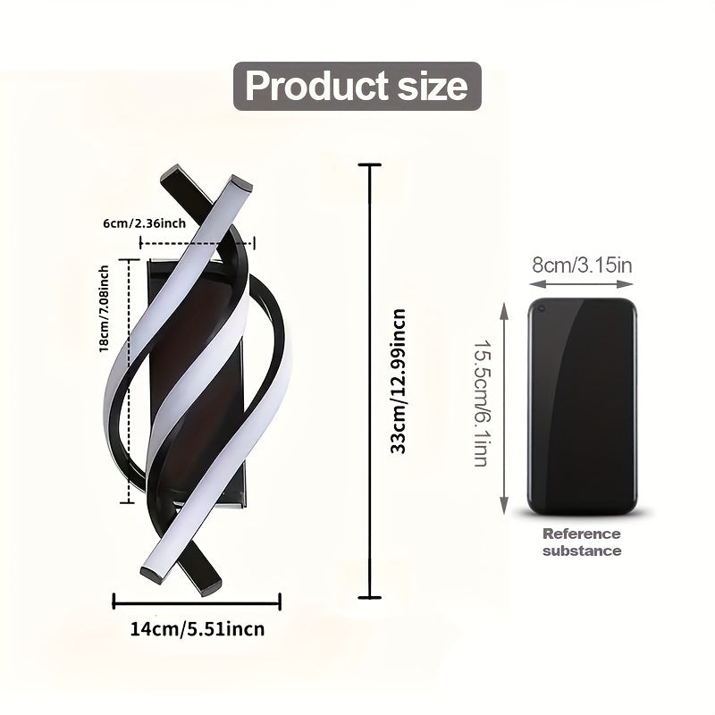 Modern Adjustable Conch Wall Lamp Black White Indoor LED Wall Light for Bedroom Living Room Corridor