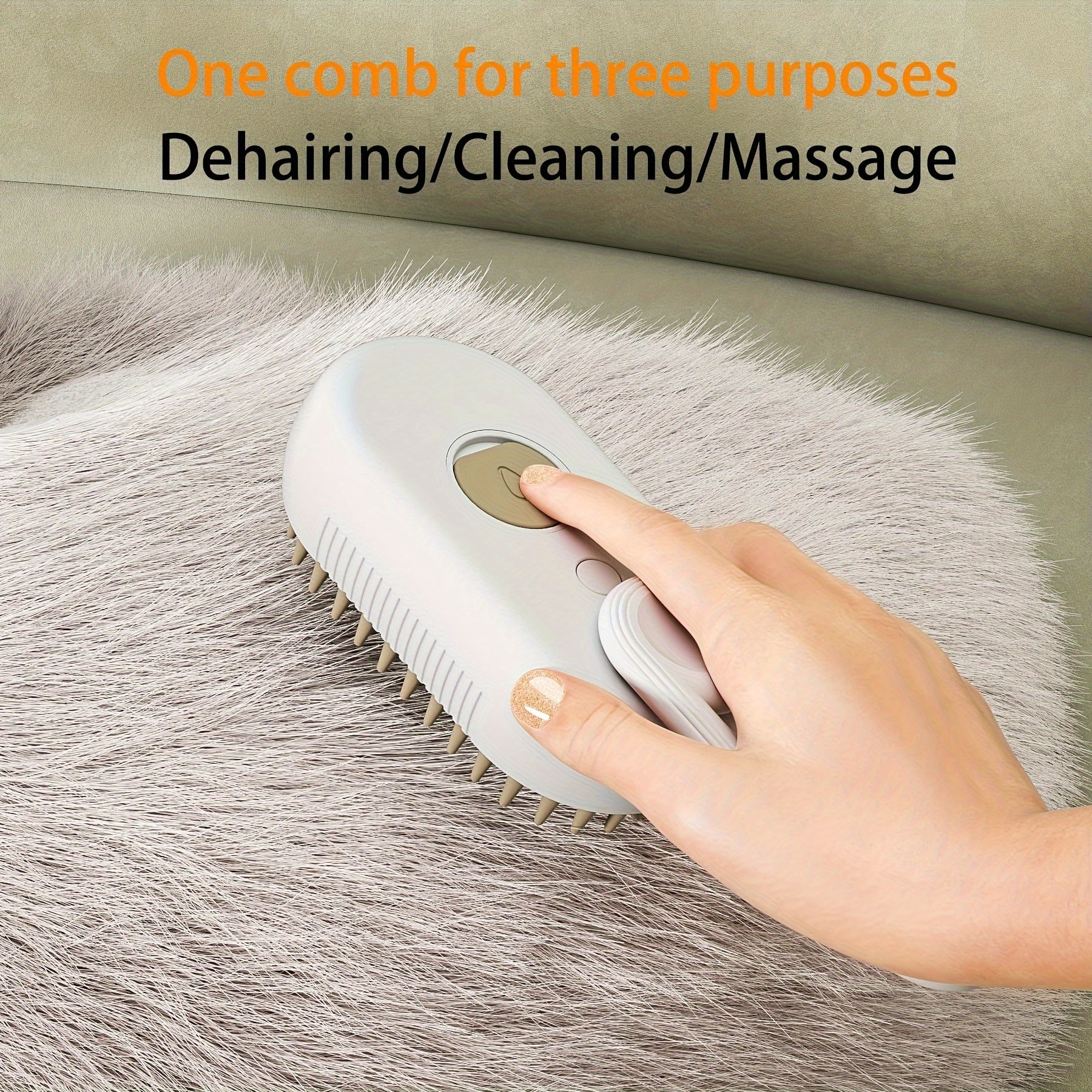 3-in-1 Pet Grooming Tool with Steam Brush, Spray, Hair Removal for Cats and Dogs