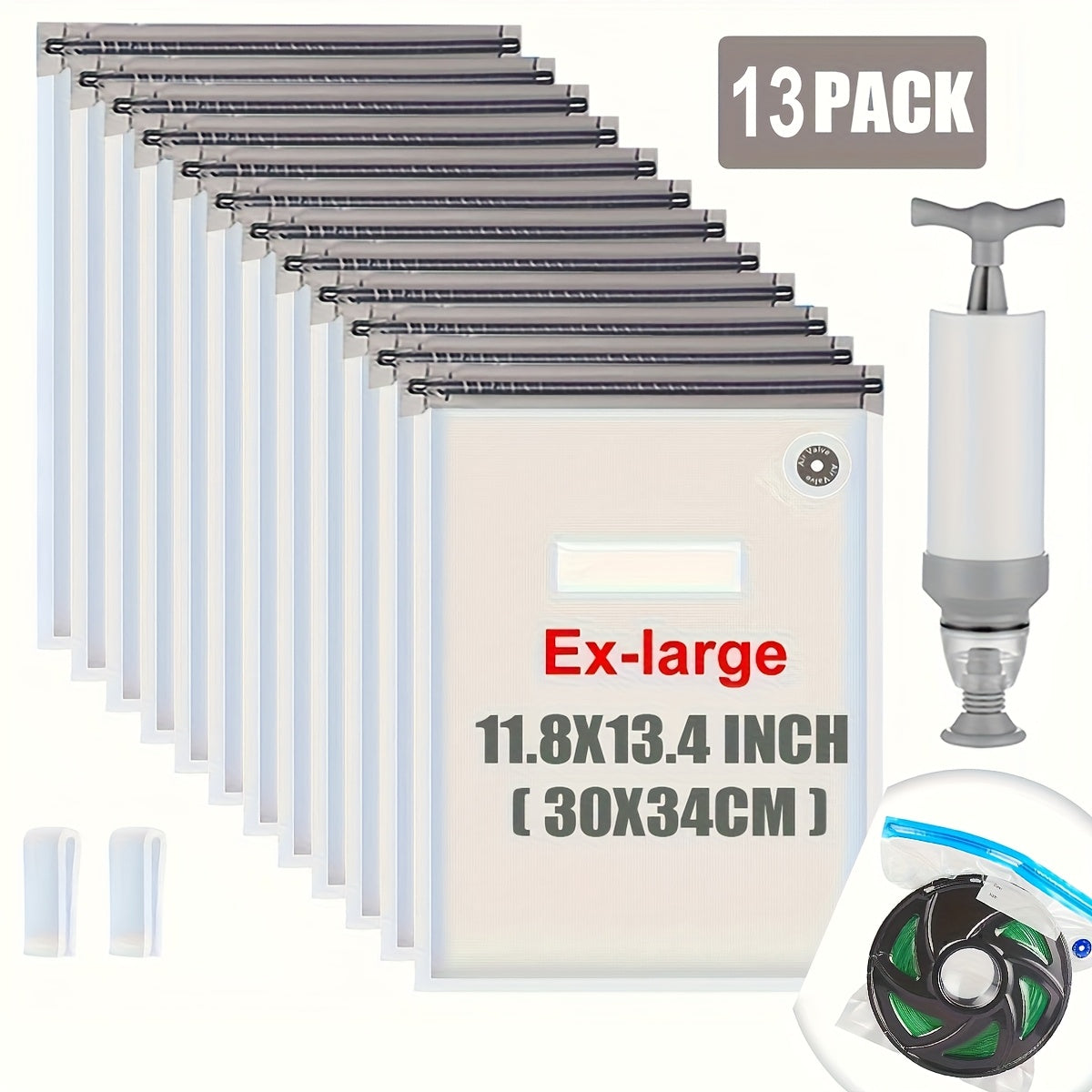 Large Airtight Storage Bag for 3D Printer Filament with Hand Pump 29.97x34.04 cm