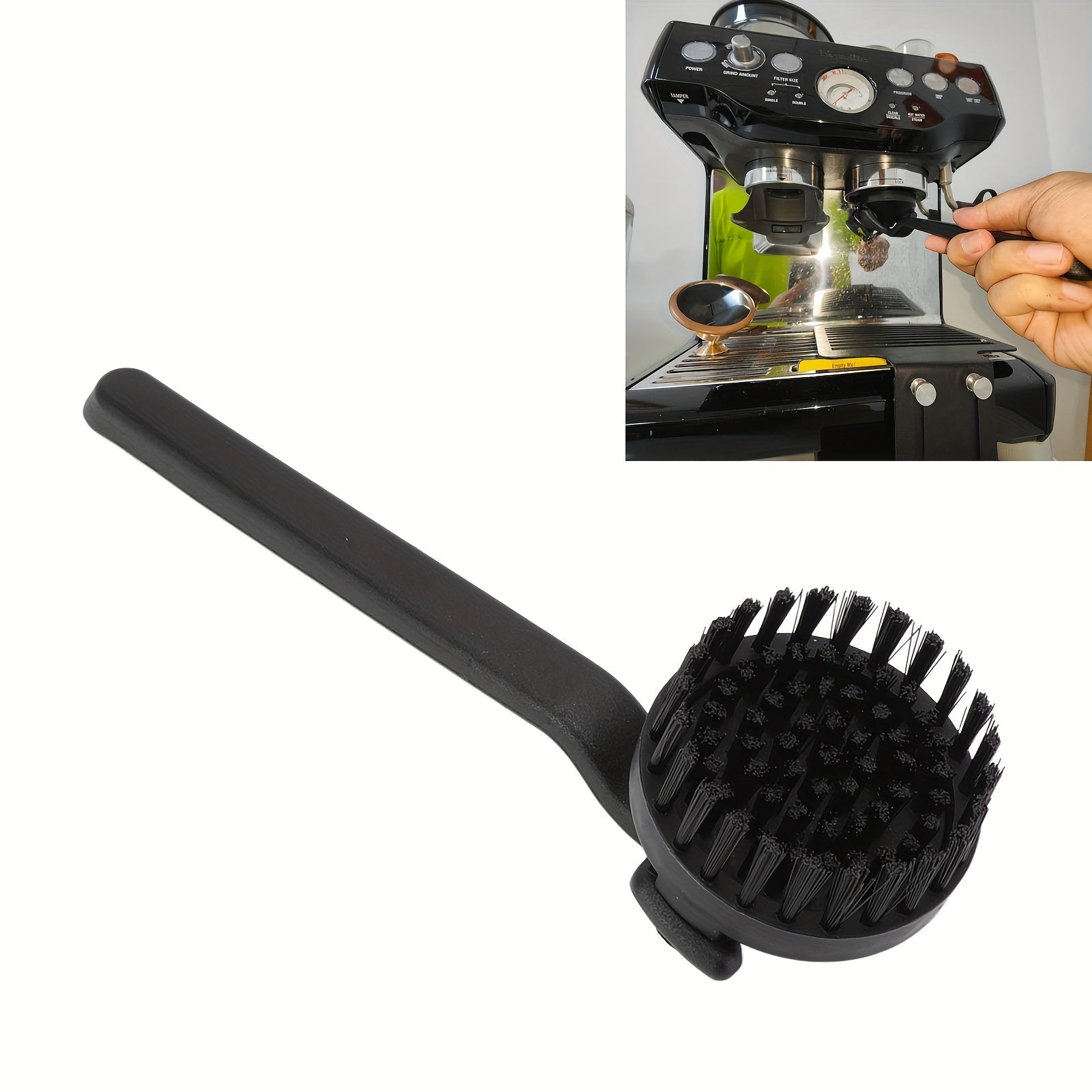 Coffee Maker Cleaning Brush with Long Handle and Detachable Nylon Bristles