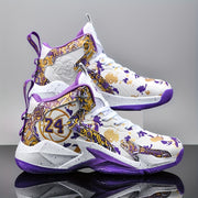 Erkaklar uchun yuqori to'plangan basketbol krossovkalari - qulay, sirpanmaydigan, mustahkam bog'ichli, barcha mavsumlar uchun.