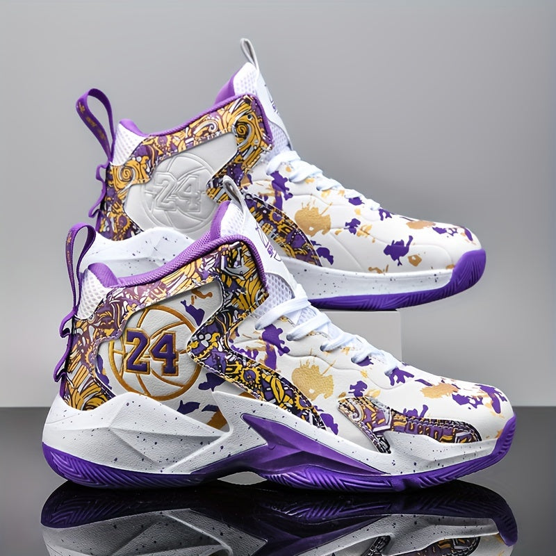 Erkaklar uchun yuqori to'plangan basketbol krossovkalari - qulay, sirpanmaydigan, mustahkam bog'ichli, barcha mavsumlar uchun.