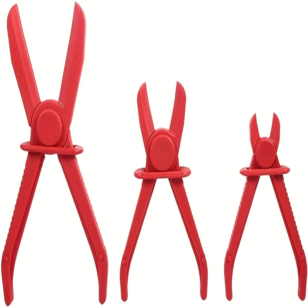 Juego de 3 alicates de corte de plástico para reparación de automóviles, sellado, manguera, pinza