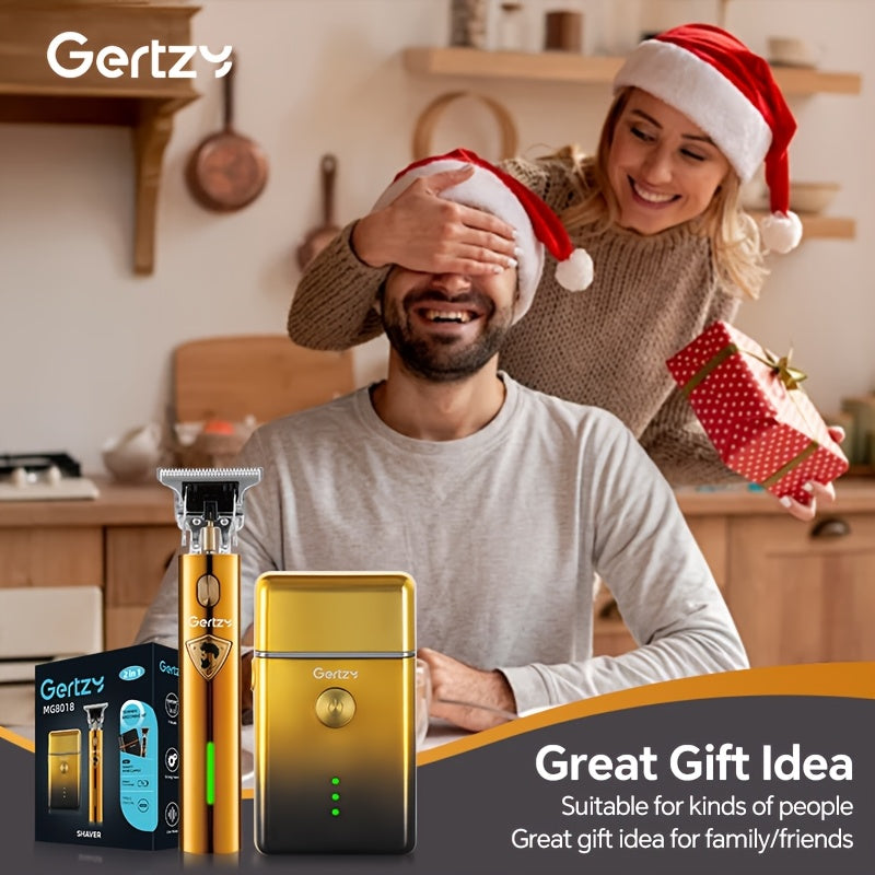 Professional Electric Hair Clipper Set 2pcs USB Rechargeable Lithium Battery 46-60min